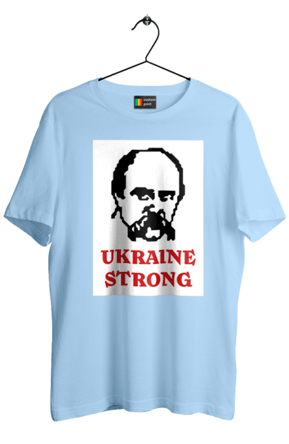 Футболка чоловіча з принтом "Тарас Шевченко". Бавовна, бавовнятко, війна, герб, доброго вечора, зсу, прапор україни, русский военный корабль, тарас шевченко, україна. 2070702