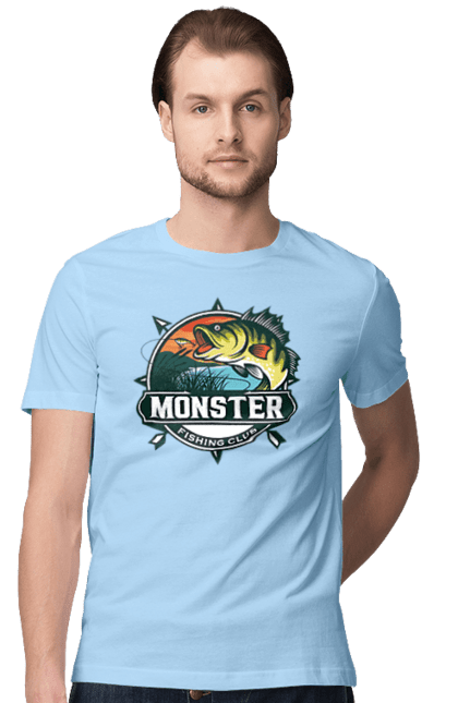 Футболка чоловіча з принтом "Рибальський клуб". Відпочинок, рибак, рибальський клуб, хоббі. 2070702