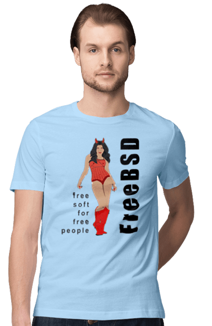 Футболка чоловіча з принтом "Freebsd Для Вільних". Bsd, freebsd, unix, адміністратор, айті, айтішник, безкоштовна, безкоштовно, бестія, вільна, демон, демонесса, дівчина, для дорослих, доступність, еротика, еротична, жінка, незалежність, операційна система, ос, програміст, програмне забезпечення, свобода, сисадмін, система, системний адміністратор, софт, текст, червоний, чорний. 2070702