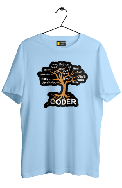 Футболка чоловіча з принтом "Кодер". Айті, айтішник, для айтішника, для програміста, кодер, подарунок айтішнику, подарунок програмісту, програміст, розробник. 2070702