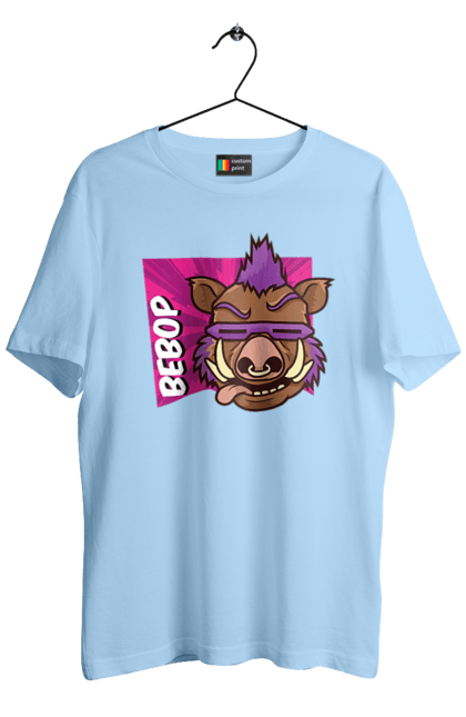 Men's t-shirt with prints Teenage Mutant Ninja Turtles Bebop. Animated series, bebop, comic, ninja, ninja turtles, villain. 2070702