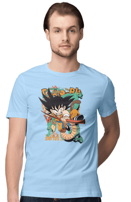 Футболка чоловіча з принтом "Перли дракона Сон Гоку". Dragon ball, manga, son goku, аніме, гоку, манга, перли дракона, сон гоку. 2070702