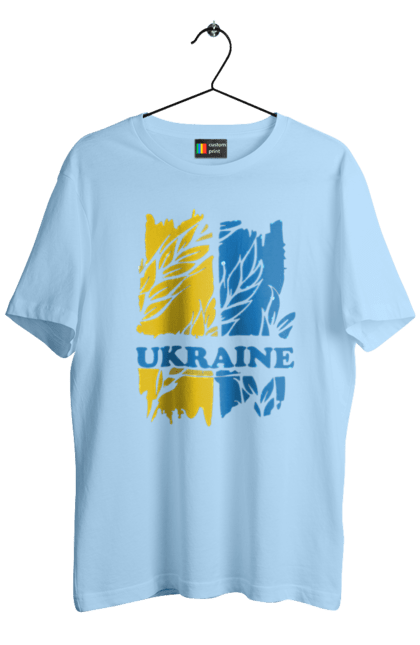 Men`s t-shirt with prints Ukraine ears of wheat. Ears of wheat, symbol of ukraine, ukraine, ukrainian symbols. 2070702