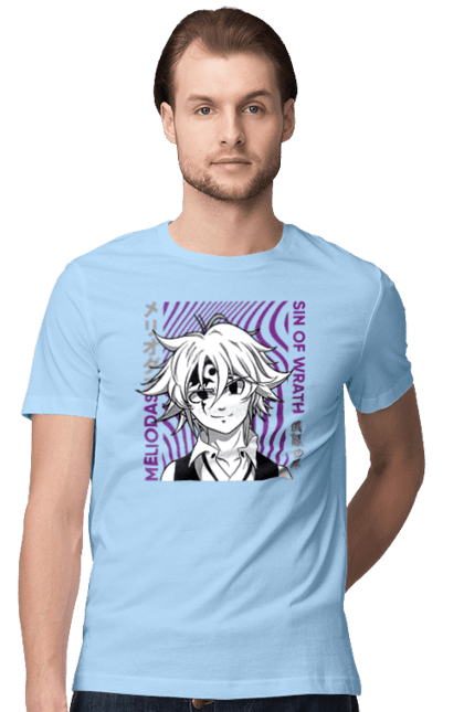 Men's t-shirt with prints Seven Deadly Sins Meliodas. Anime, dragon sin, manga, meliodas, seven deadly sins. 2070702