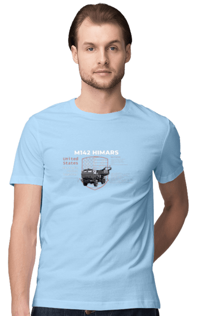 Men`s t-shirt with prints M142 HIMARS. Himars, industrious, m142 himars, weapon. 2070702