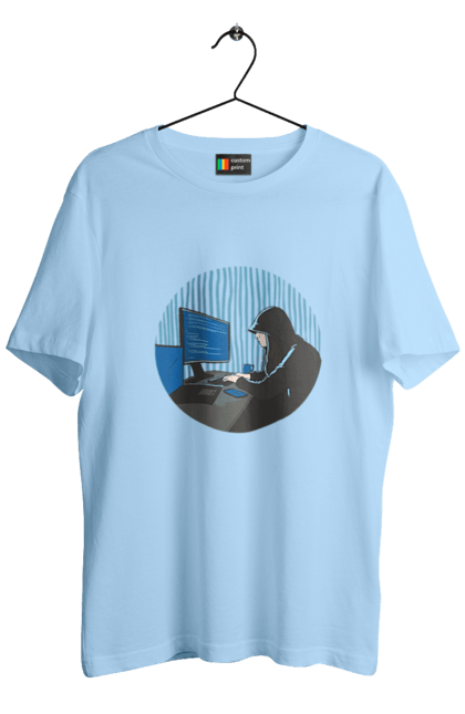 Футболка чоловіча з принтом "Хакер". Бінарний, гік, програміст, хакер. 2070702