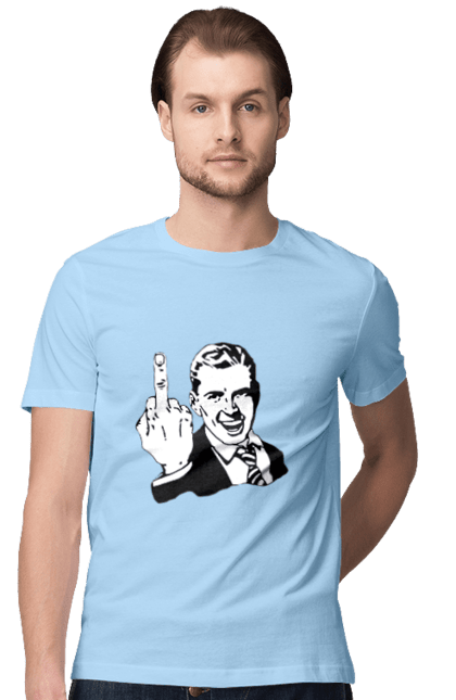 Men`s t-shirt with prints Fuck. Faculty, finger, fuck, hand. 2070702