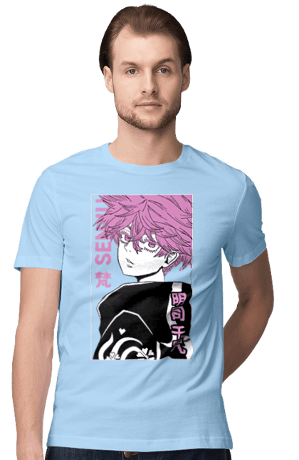 Men's t-shirt with prints Tokyo Avengers Senju Kawaragi. Action movie, anime, fantasy, game, manga, senju kawaragi, thriller, tokyo avengers, tokyo revengers, tv series. 2070702