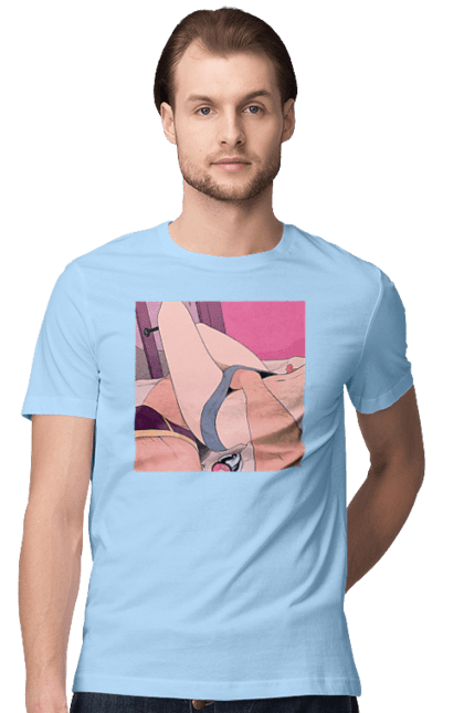 Футболка чоловіча з принтом "Чоловіча Рука В Жіночих Трусиках". Гра, ліжко, труси. 2070702