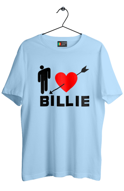 Футболка чоловіча з принтом "Біллі Айліш". Біллі айліш, логотип біллі айліш, принт біллі айліш, співачка біллі айліш. 2070702