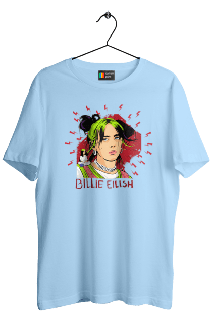 Футболка чоловіча з принтом "Біллі Айліш". Біллі айліш, логотип біллі айліш, принт біллі айліш, співачка біллі айліш. 2070702