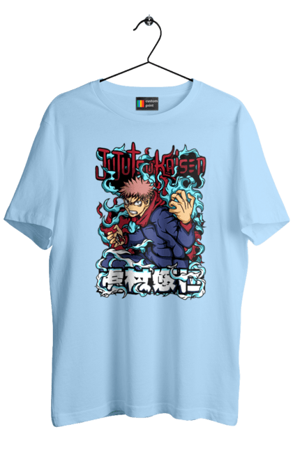 Men's t-shirt with prints Jujutsu Kaisen Itadori. Anime, dark fantasy, itadori, jujutsu kaisen, magic battle, manga, mystic, sukuna. 2070702