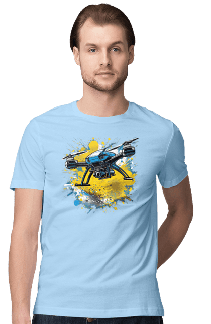 Футболка чоловіча з принтом "Дрон". Дрон, зсу, символ україни, україна, фпв дрон. 2070702