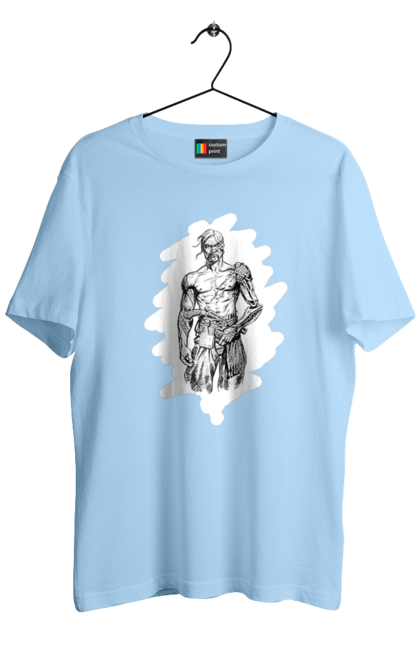 Men`s t-shirt with prints Cyborgs of ukraine. Cossack, cyborg, forelock, patriot, pistol, ukrainian, vusa, zbroya. 2070702