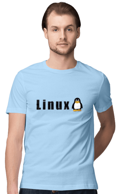 Футболка чоловіча з принтом "Linux". Linux, адміністратор, айті, айтішник, безкоштовна, безкоштовно, вільна, доступність, комерційна, незалежність, операційна система, ос, пінгвін, програміст, програмне забезпечення, свобода, сервер, сисадмін, система, системний адміністратор, софт, текст, чорний. 2070702