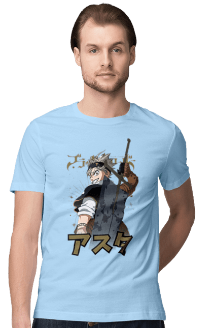 Men's t-shirt with prints Black Clover Asta. Anime, asta, black clover, manga, wizard king. 2070702