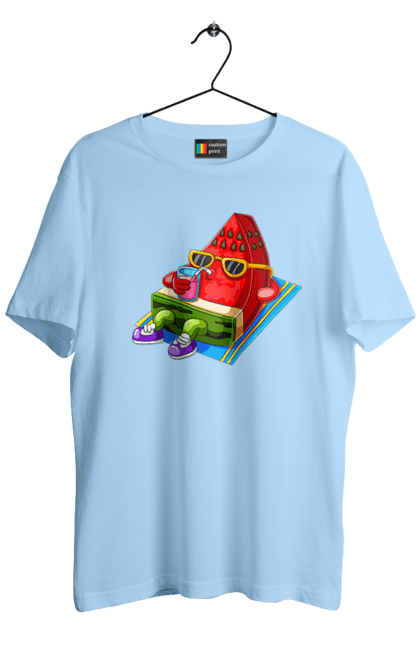 Футболка чоловіча з принтом "Кавун П'є Коктейль". Кавун, коктейль, літо. 2070702