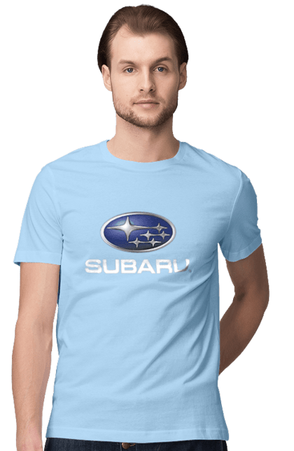 Men`s t-shirt with prints Subaru 2 Wh. Auto, logotype, subaru. 2070702