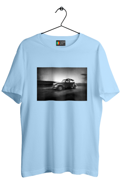Футболка чоловіча з принтом "Ретро машина чб". Авто, ретро, ретро машина, чорно біла машина. 2070702