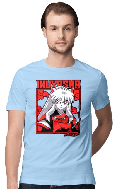 Men's t-shirt with prints Inuyasha. Anime, guardian demon, inuyasha, manga, rumiko takahashi. 2070702