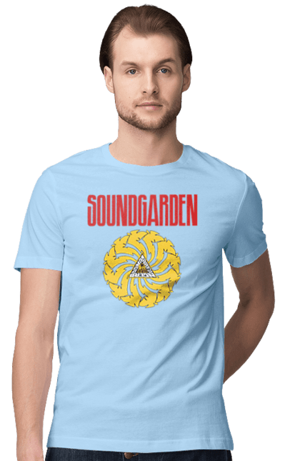 Футболка чоловіча з принтом "Soundgarden". Sound garden, soundgarden, альтернативний рок, гранж, група, метал, музика, рок, хард рок. 2070702