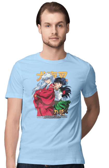 Men's t-shirt with prints Inuyasha. Anime, guardian demon, inuyasha, manga, rumiko takahashi. 2070702