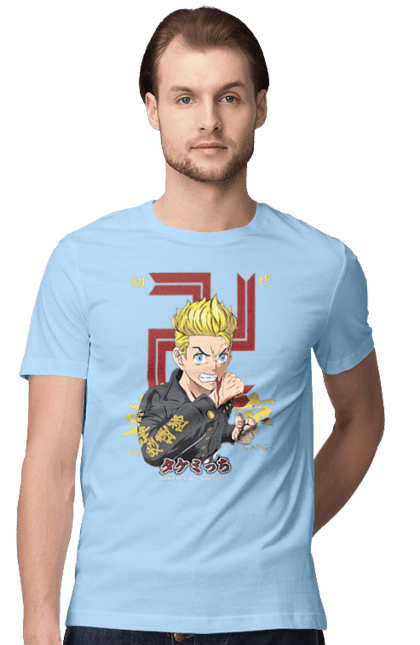 Men's t-shirt with prints Tokyo Avengers Takemichi. Action movie, anime, fantasy, game, manga, takemichi, thriller, tokyo avengers, tokyo revengers, tv series. 2070702