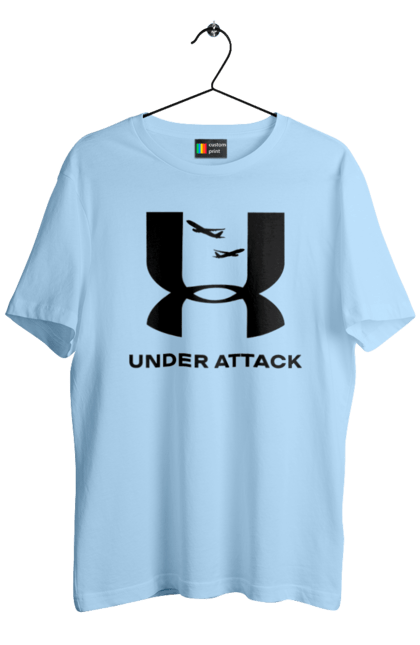 Футболка чоловіча з принтом "Under Attack black". Андер армор, бренди, гумор, приколи, прикольні, ундер армор. 2070702