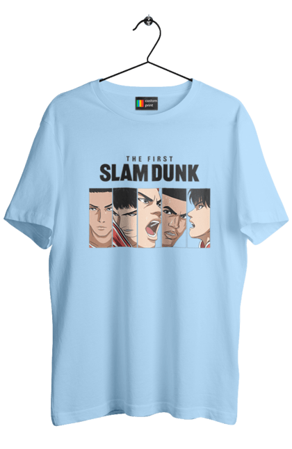 Футболка мужская с принтом Слэм данк. Slam dunk, аниме, баскетбол, комедия, манга, сёнен, слэм-данк, спокон, спортивное аниме, школа. 2070702