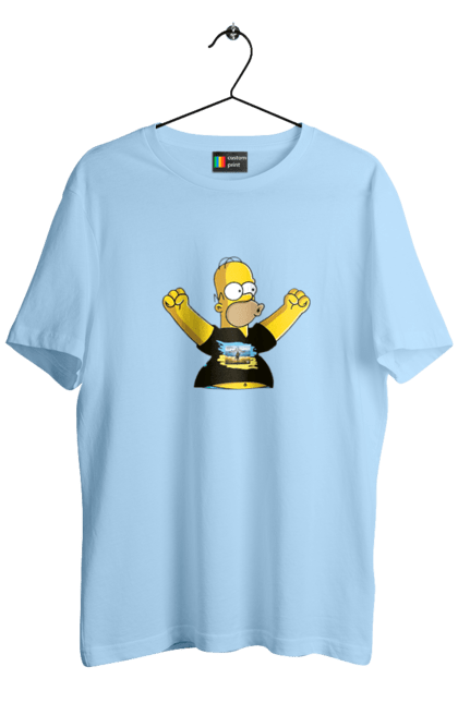 Футболка чоловіча з принтом "Сімпсон та російський корабель". Війна, гомер, гомер сімпсон, марка корабель, патріот, перемога, російський корабель, сімпсон, україна. 2070702