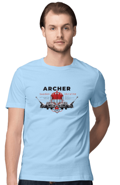 Футболка чоловіча з принтом "Archer". Archer, bayraktar, caesar, himars, javelin, nlaw, patriot, weapon, zaluzhny. 2070702
