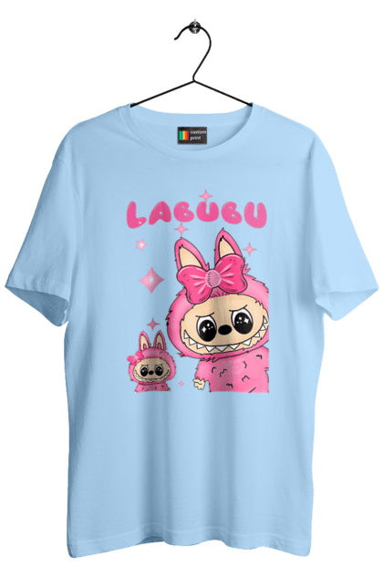 Футболка чоловіча з принтом "Лабубу". Іграшка лабубу, лабубу, лабубу кока кола, мерч лабубу, мила, рожева лабубу, смішна лабубу. 2070702