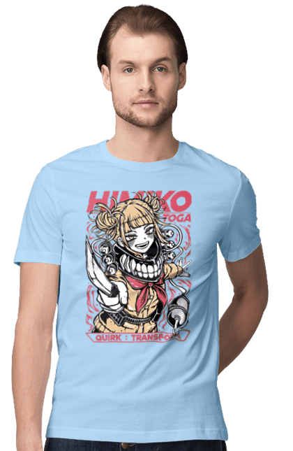 Футболка мужская с принтом Моя геройская академия Химико Тога. Himiko toga, my hero academia, аниме, видеоигра, манга, моя геройская академия, химико тога, якудза тога. 2070702