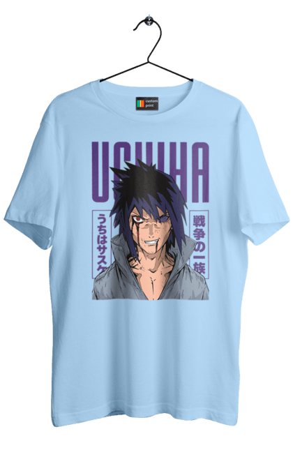 Футболка чоловіча з принтом "Наруто Саске Учіха". Naruto, sasuke, sasuke uchiha, аніме, команда 7, команда номер 7, манга, наруто, саске, саске учіха. 2070702