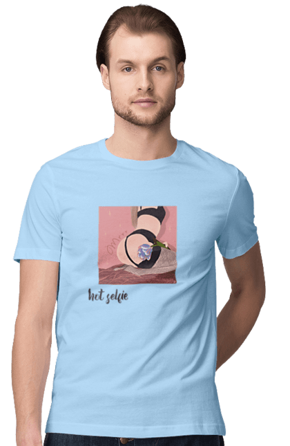 Футболка чоловіча з принтом "Hot selfie". +18, девушка, сексуально, селфі, тело. 2070702