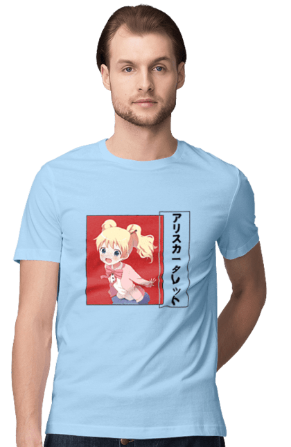 Men's t-shirt with prints Kiniro Mosaic Alice Cartelet. Alice, alice cartelet, anime, gold mosaic, kiniro mosaic, kinmoza, manga. 2070702