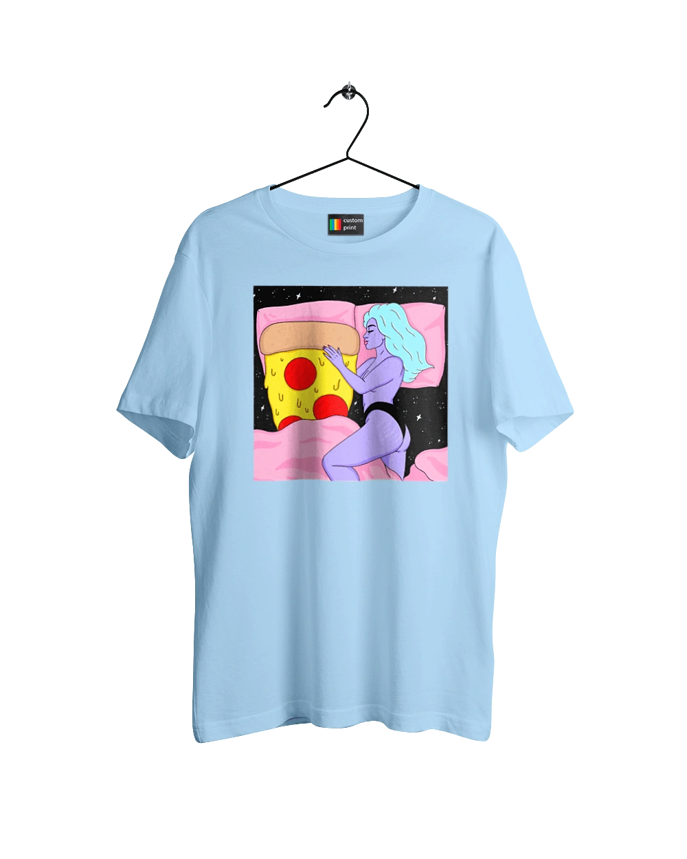 Purple Girl And Pizza