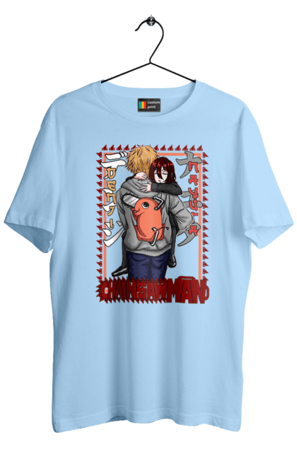 Men's t-shirt with prints Chainsaw Man Denji and Nayuta. Anime, chainsaw man, demon, denji, manga, nayuta, shonen. 2070702