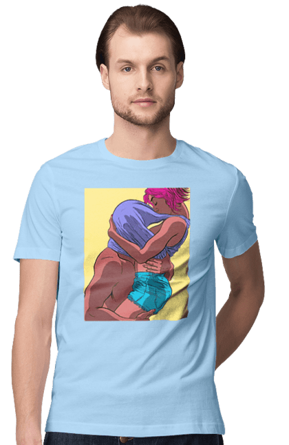 Футболка чоловіча з принтом "Чоловік Під Майкою У Дівчата". Пристрасть, сиськи. 2070702