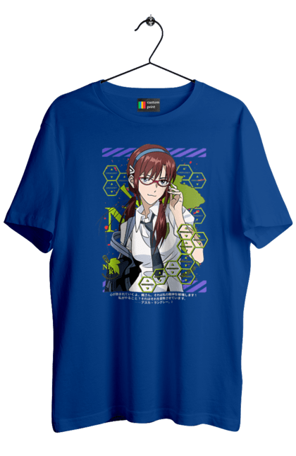 Men's t-shirt with prints Evangelion Mari. Angel, anime, eva 02, eva 05, evangelion, manga, mari, mari makinami illustrious, neon genesis evangelion. 2070702