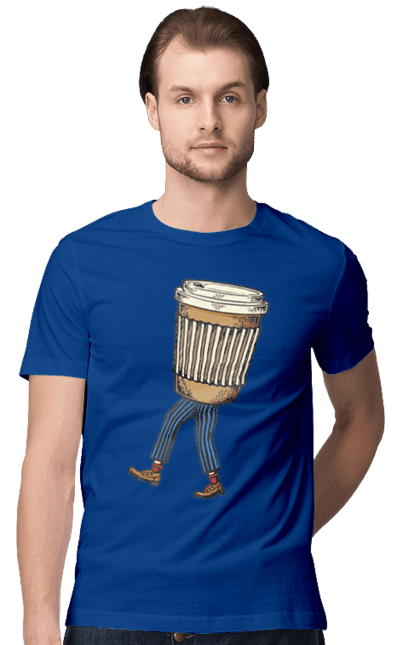 Футболка чоловіча з принтом "Людина Кава". Кава. 2070702