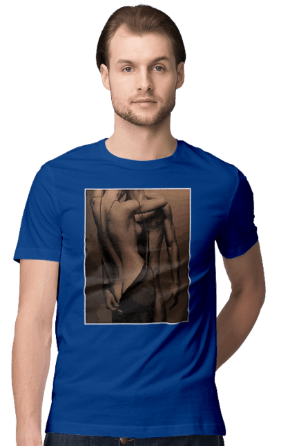 Футболка чоловіча з принтом "Інтрига". Взаємність, захоплення, інтрига, любов, неможливо встояти, секс, чоловік і жінка. 2070702