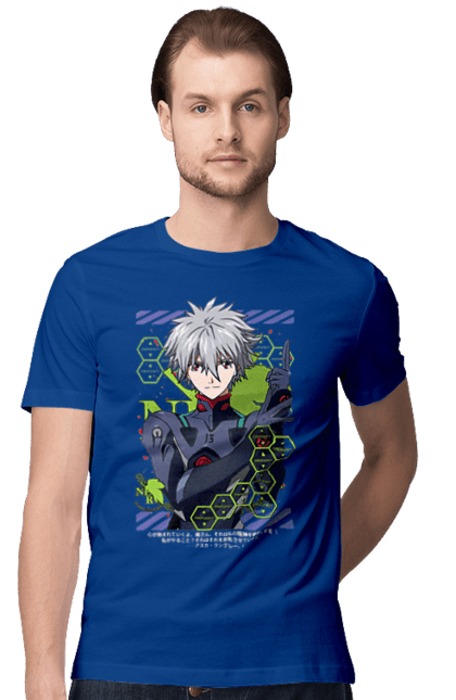 Men's t-shirt with prints Evangelion Kaworu. Anime, evangelion, eve, kaworu, kaworu nagisa, manga, neon genesis evangelion, nerve, tv series. 2070702