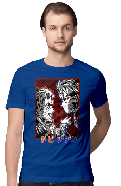 Men's t-shirt with prints Naruto Kakashi Hatake. Anime, kakashi, manga, naruto, shinobi, shonen, team number 7. 2070702