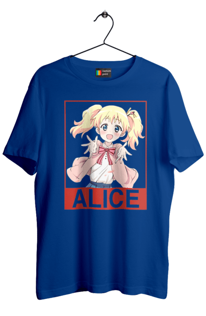 Футболка чоловіча з принтом "Золота мозаїка Аліса Картелет". Alice cartelet, anime, kiniro mosaic, kinmoza, manga, аліса, аліса картелет, аніме, золота мозаїка, манга. 2070702