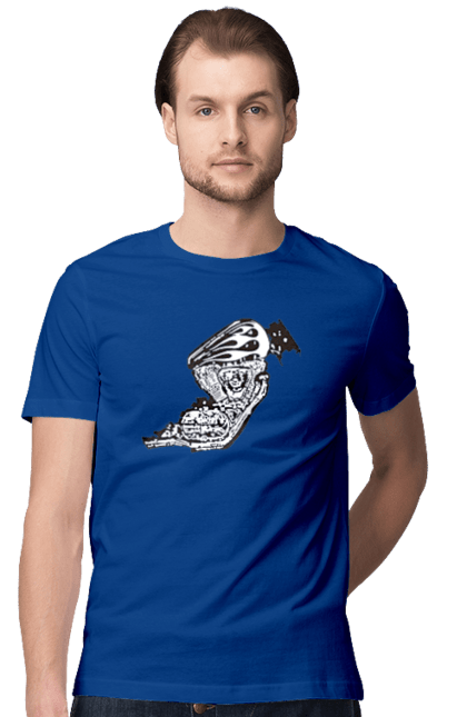 Футболка чоловіча з принтом "Двигун мотоцикла". Байк, бензобак, двигун мотоцикла, харлей девідсон, циліндри, чопер. 2070702