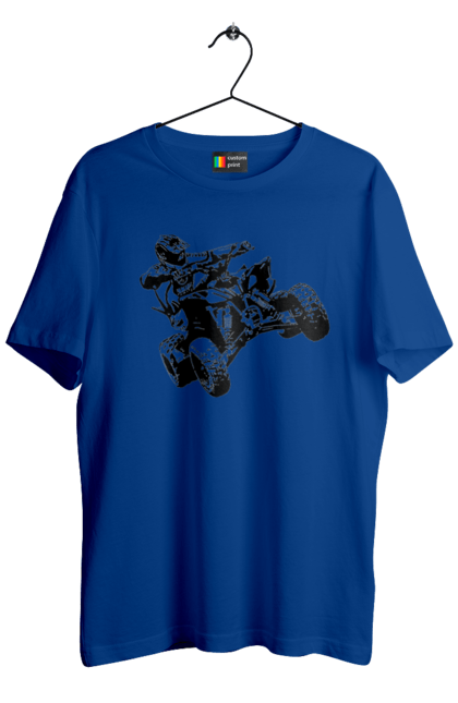 Men`s t-shirt with prints Man On Atv Black. Atv, extreme, race. 2070702
