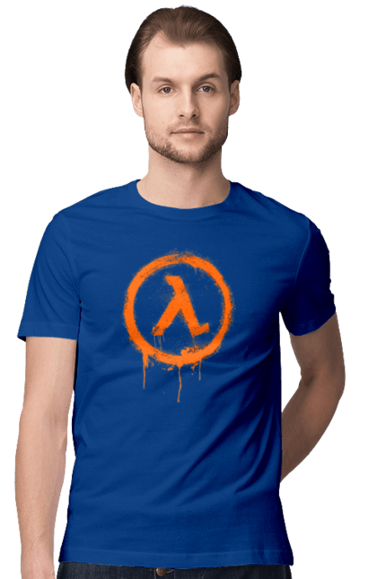 Men`s t-shirt with prints Half Life. Computer game, game, gamer, half life, mission, network game, now, passed, playstation, plot, rubilovo, sierra studios, stage. 2070702