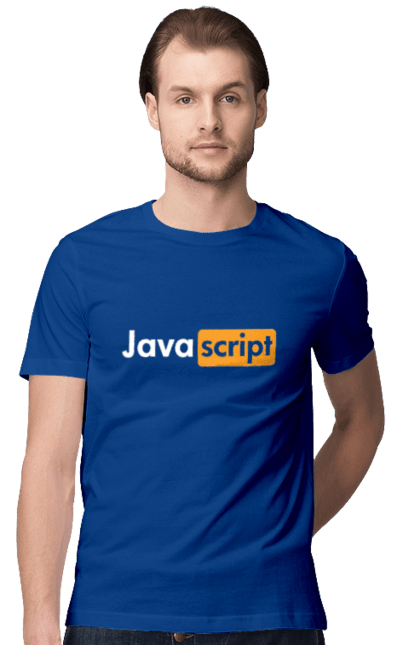 Men`s t-shirt with prints Java Script. Code, developer, git hub, it specialist, java, javascript, php, porn hub, programmer, python. 2070702