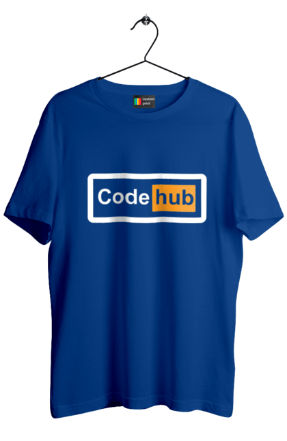 Men`s t-shirt with prints Code hub. Code, code hub, developer, git hub, it specialist, java, javascript, php, programmer, python. 2070702